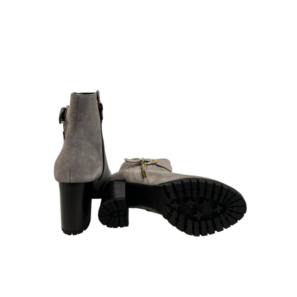 Borbonese Grey Leather Women Boot
