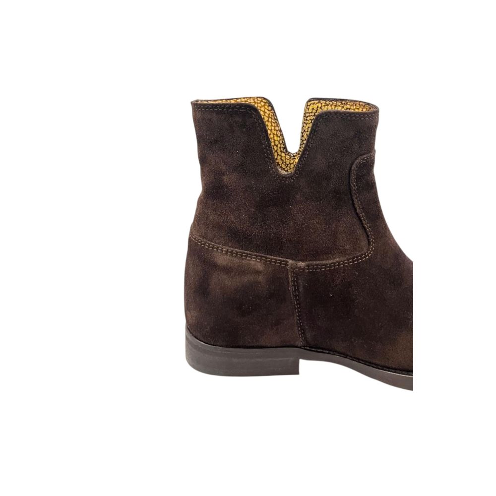 Borbonese Brown Leather Women Boot