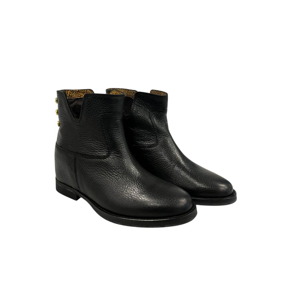 Borbonese Black Leather Women Boot