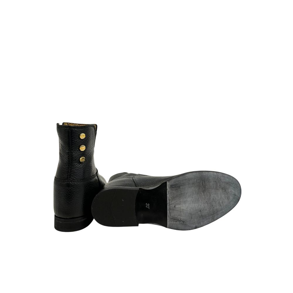 Borbonese Black Leather Women Boot