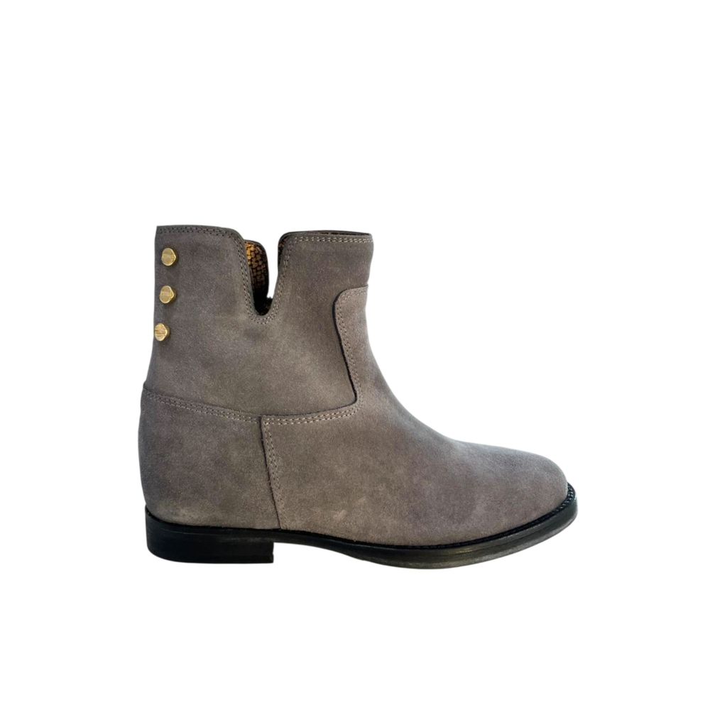 Borbonese Grey Leather Women Boot