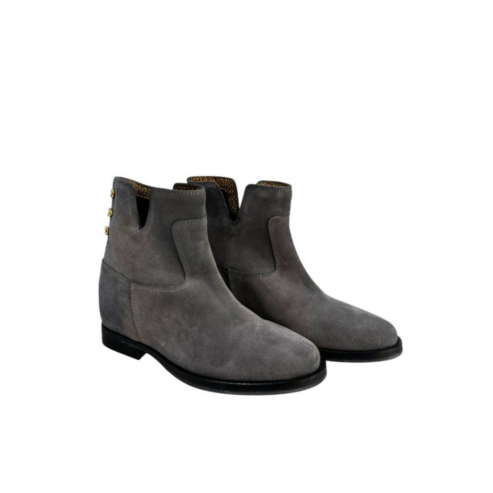 Borbonese Grey Leather Women Boot