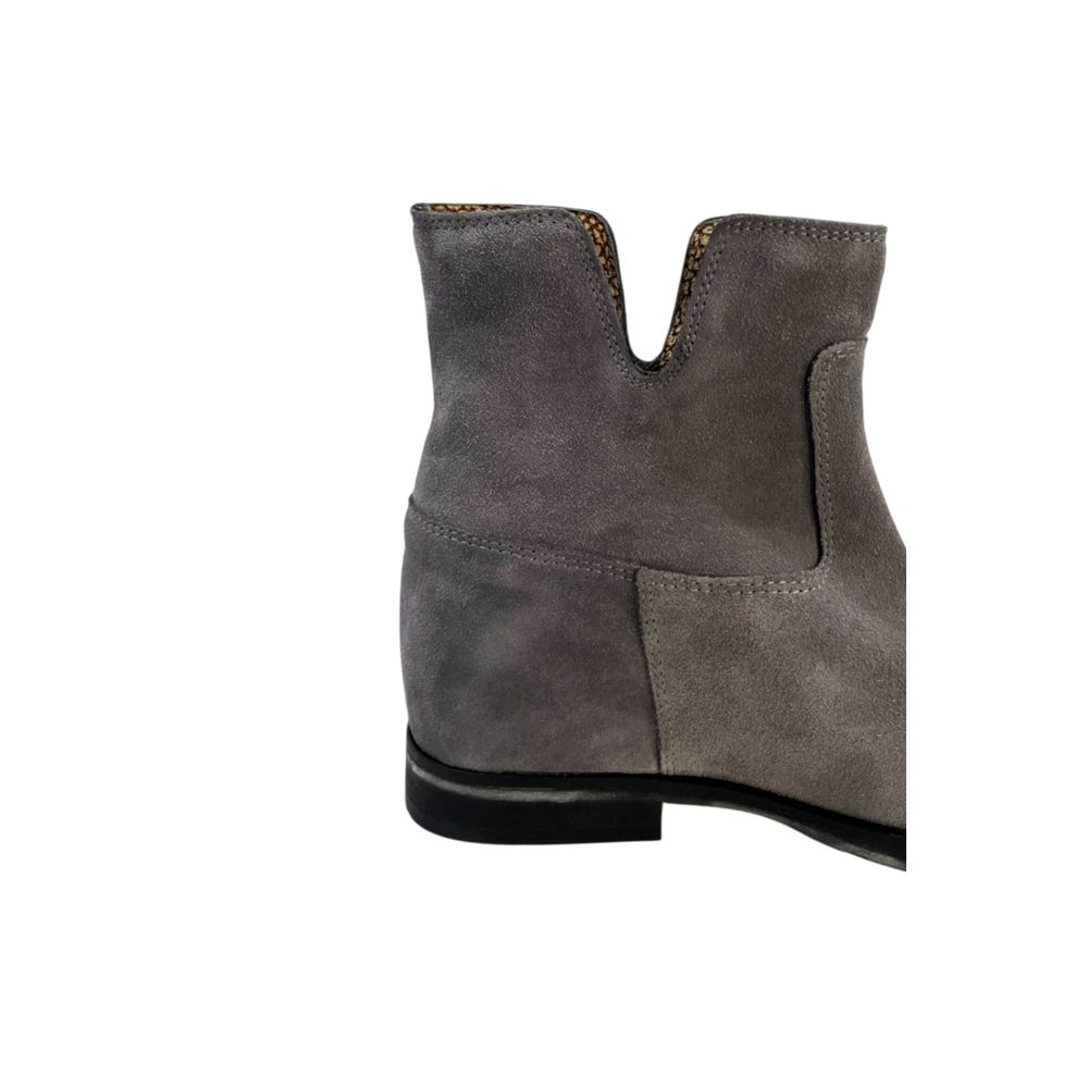 Borbonese Grey Leather Women Boot