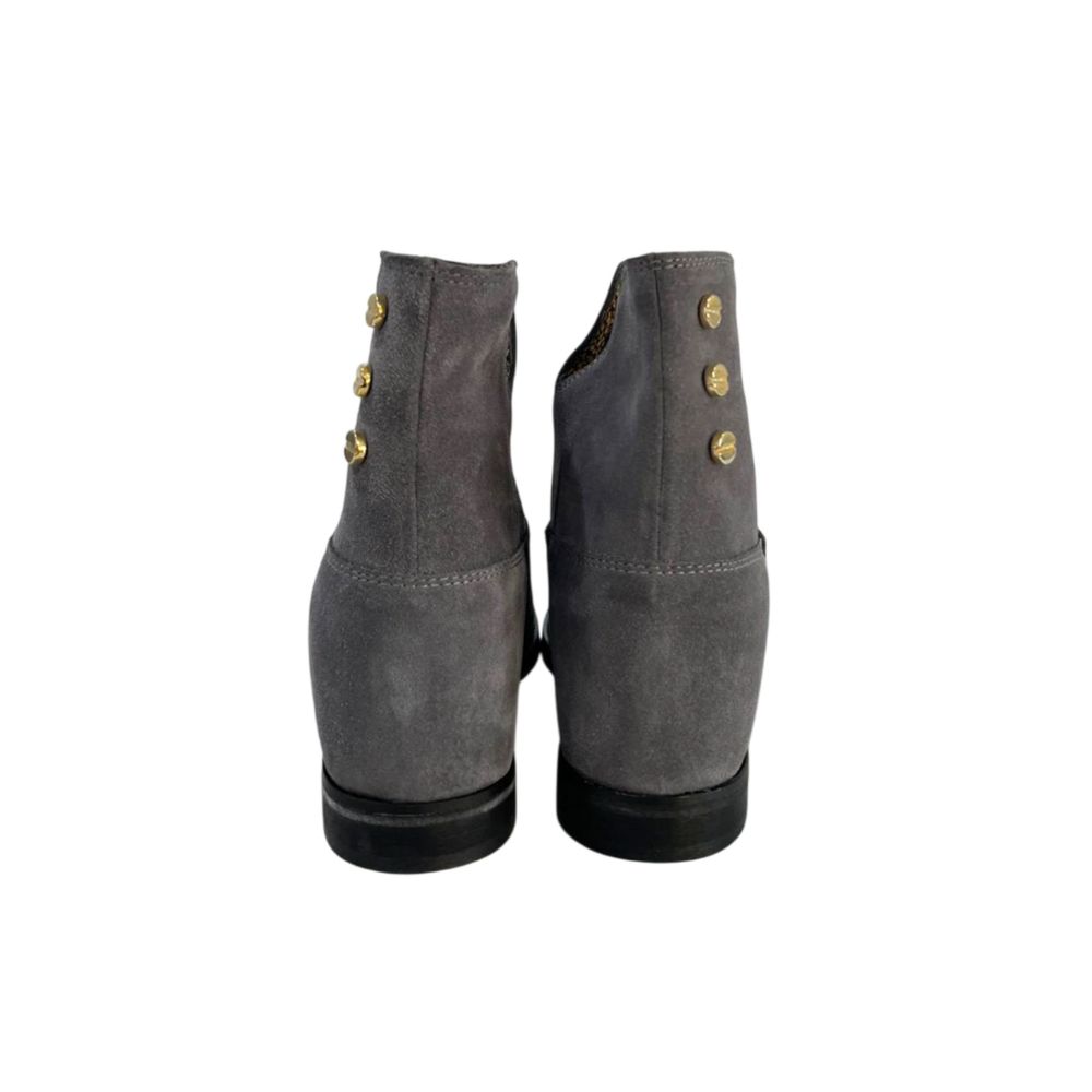 Borbonese Grey Leather Women Boot