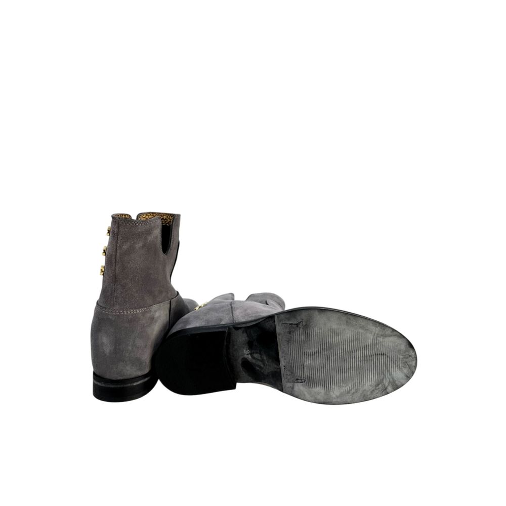 Borbonese Grey Leather Women Boot