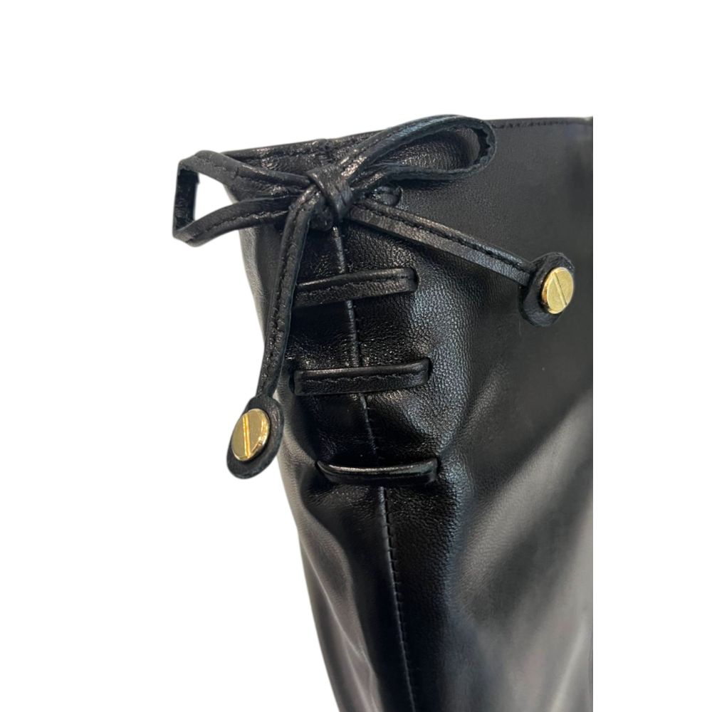 Borbonese Black Leather Women Boot