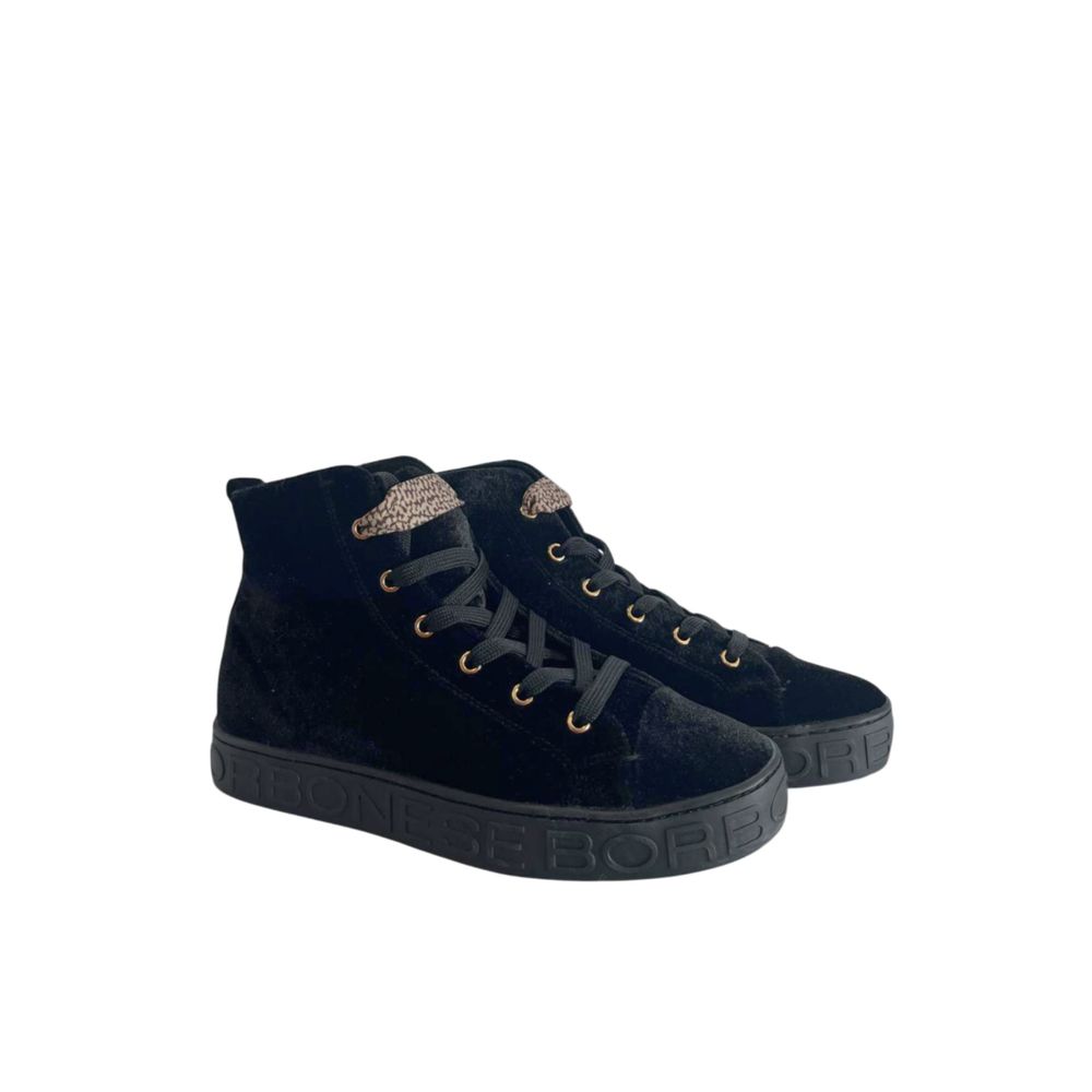 Borbonese Black Leather Women Sneaker