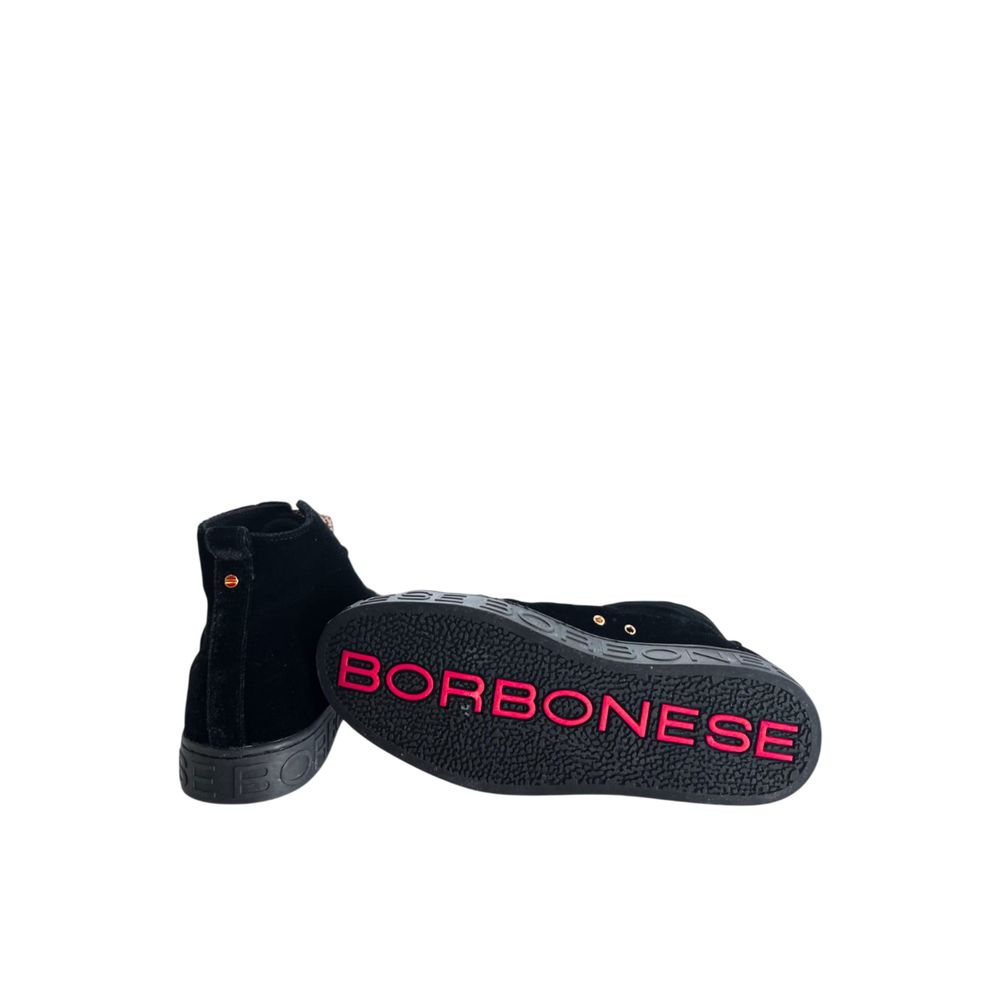 Borbonese Black Leather Women Sneaker