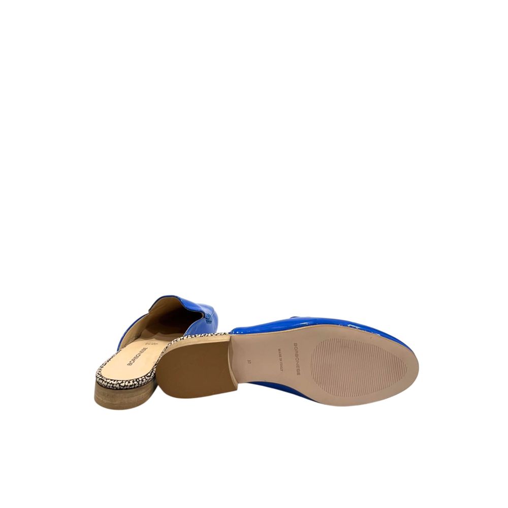 Borbonese Blue Leather Women Sandal