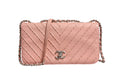 Chanel Small Classic Double Flap Bag Light Pink Chevron