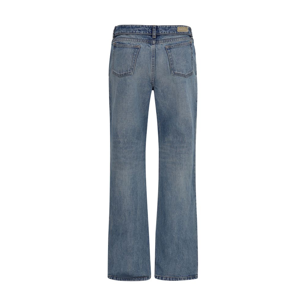Alexander McQueen Blue Cotton Straight-Leg Jeans