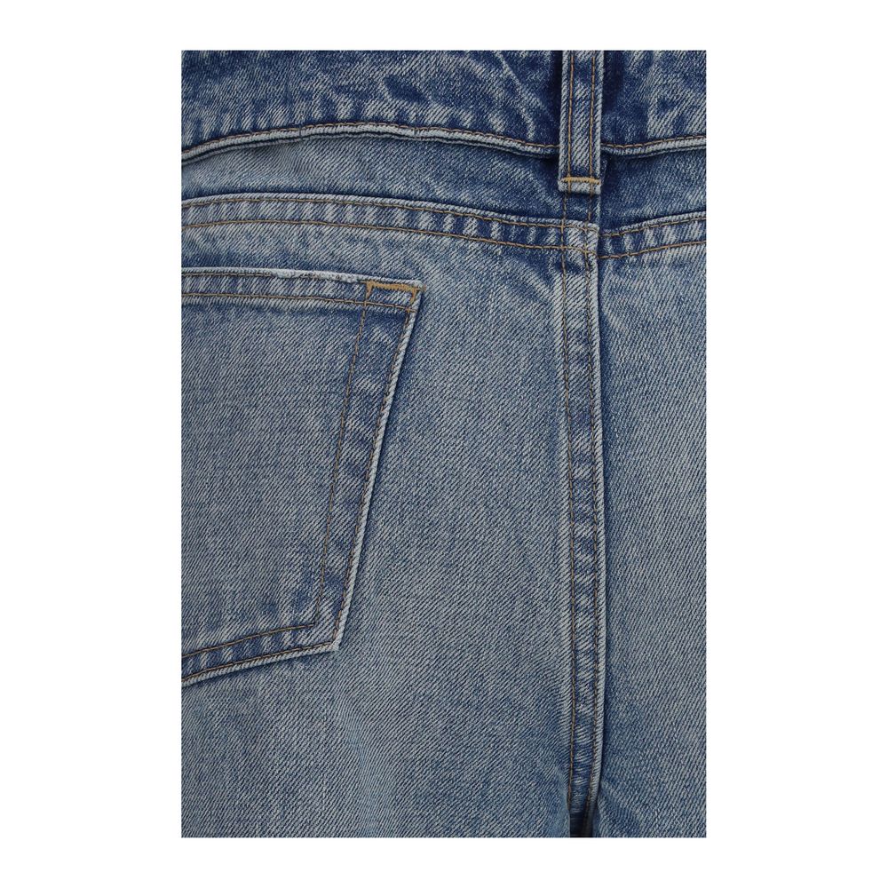 Alexander McQueen Blue Cotton Straight-Leg Jeans