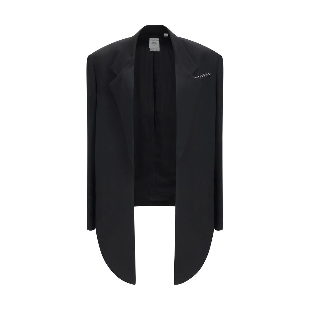 Calvin Klein Black Viscose Full-Length Jacket