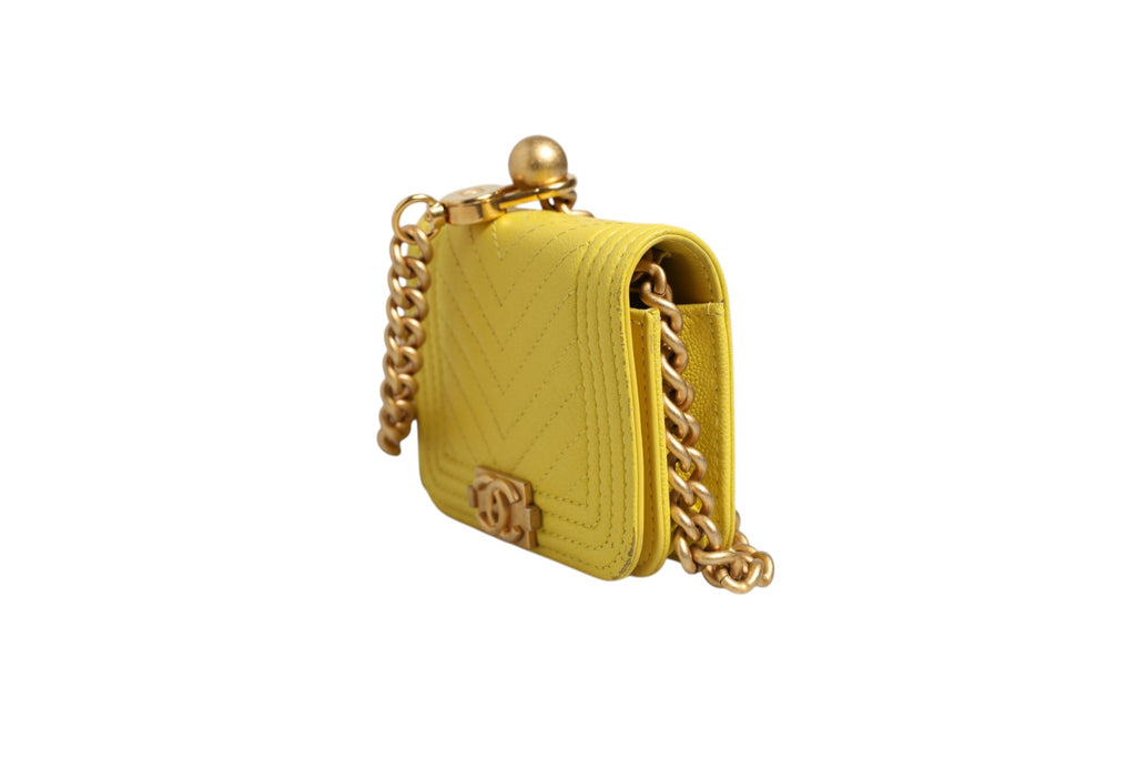 Chanel Crossbody Yellow Leather Bag