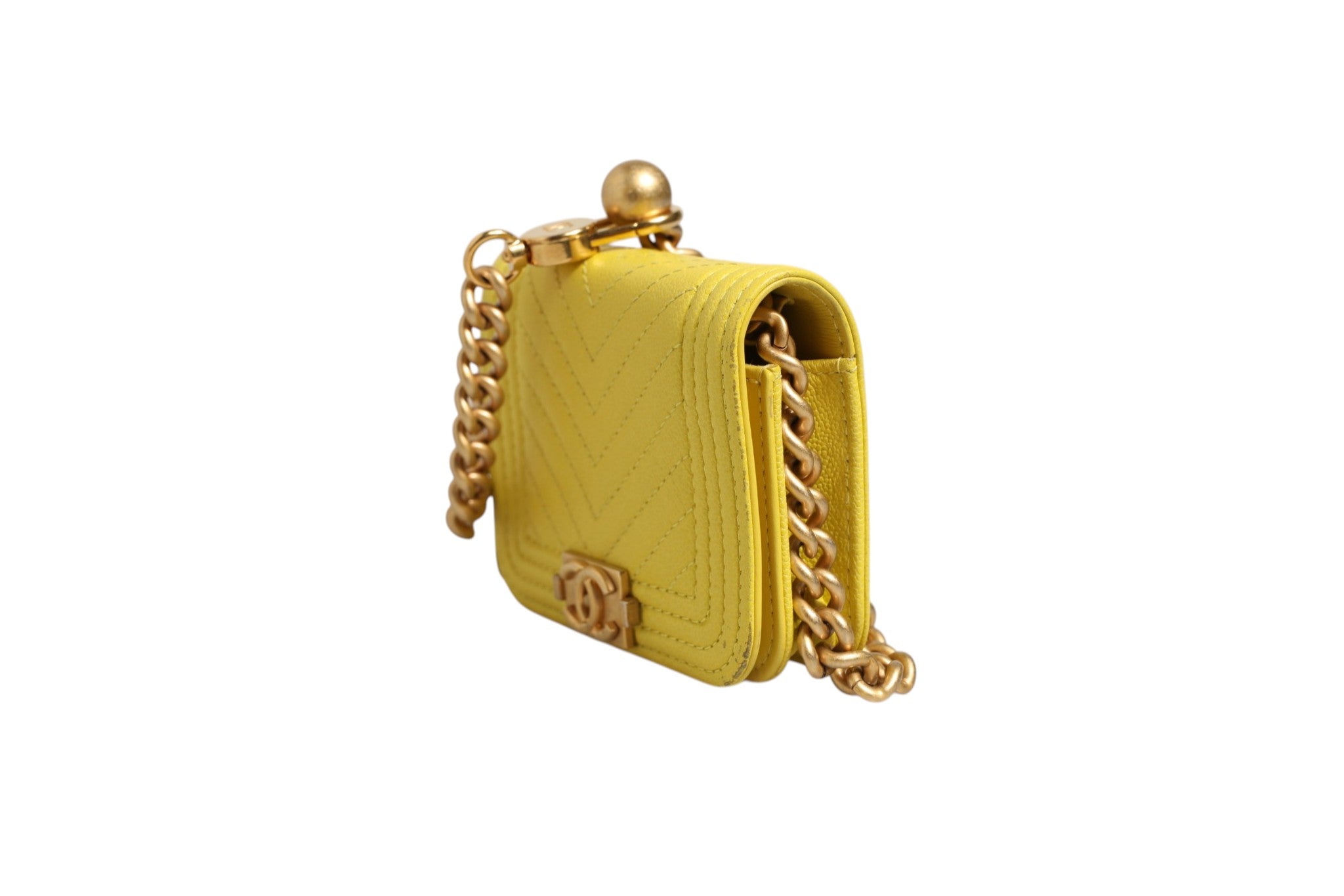 Chanel Crossbody Yellow Leather Bag