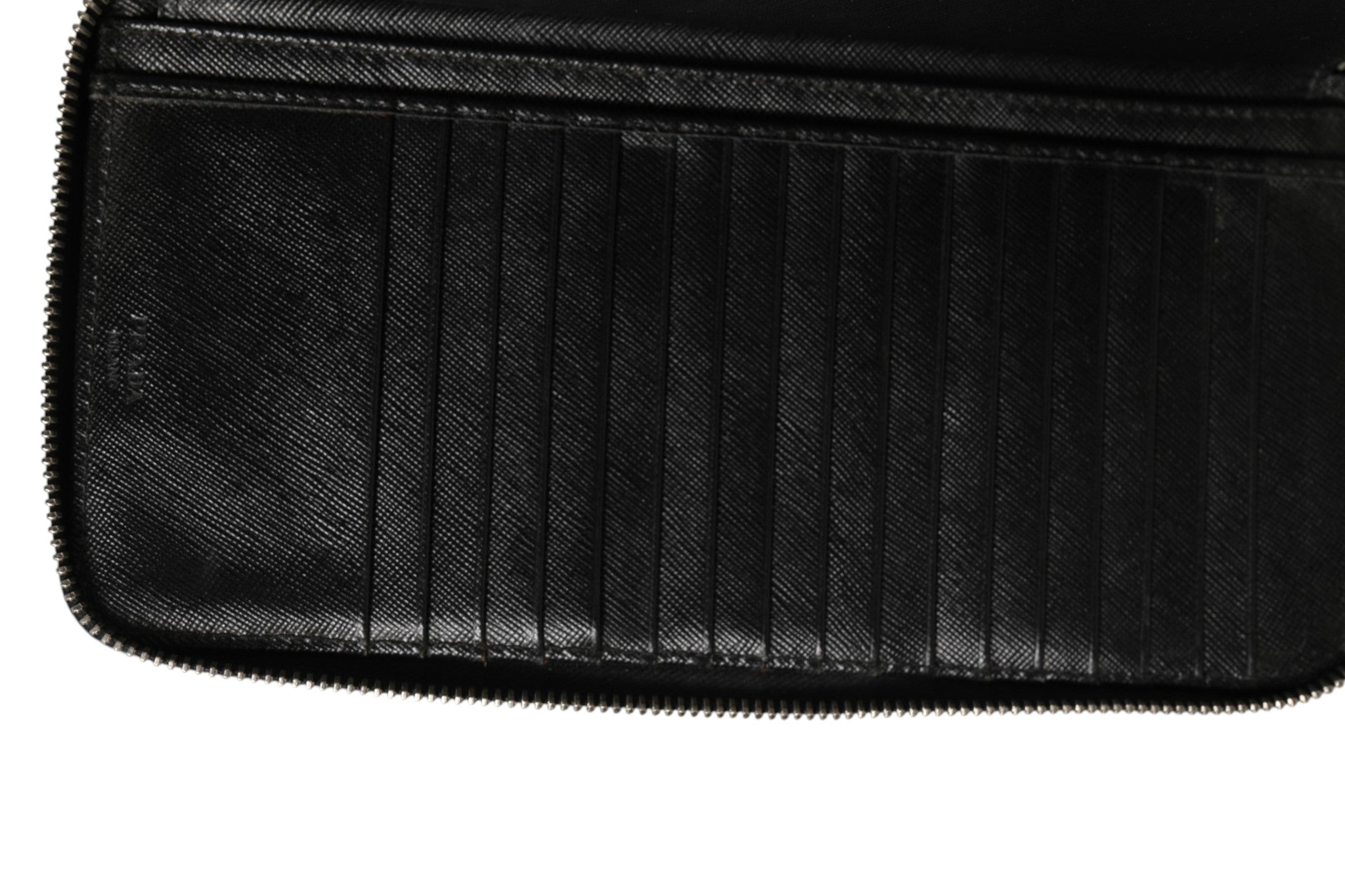 Prada Baltico Saffiano Leather Zip Travel Wallet