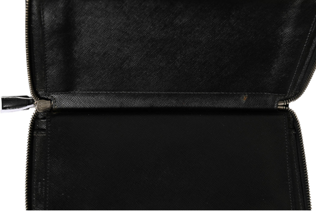 Prada Baltico Saffiano Leather Zip Travel Wallet