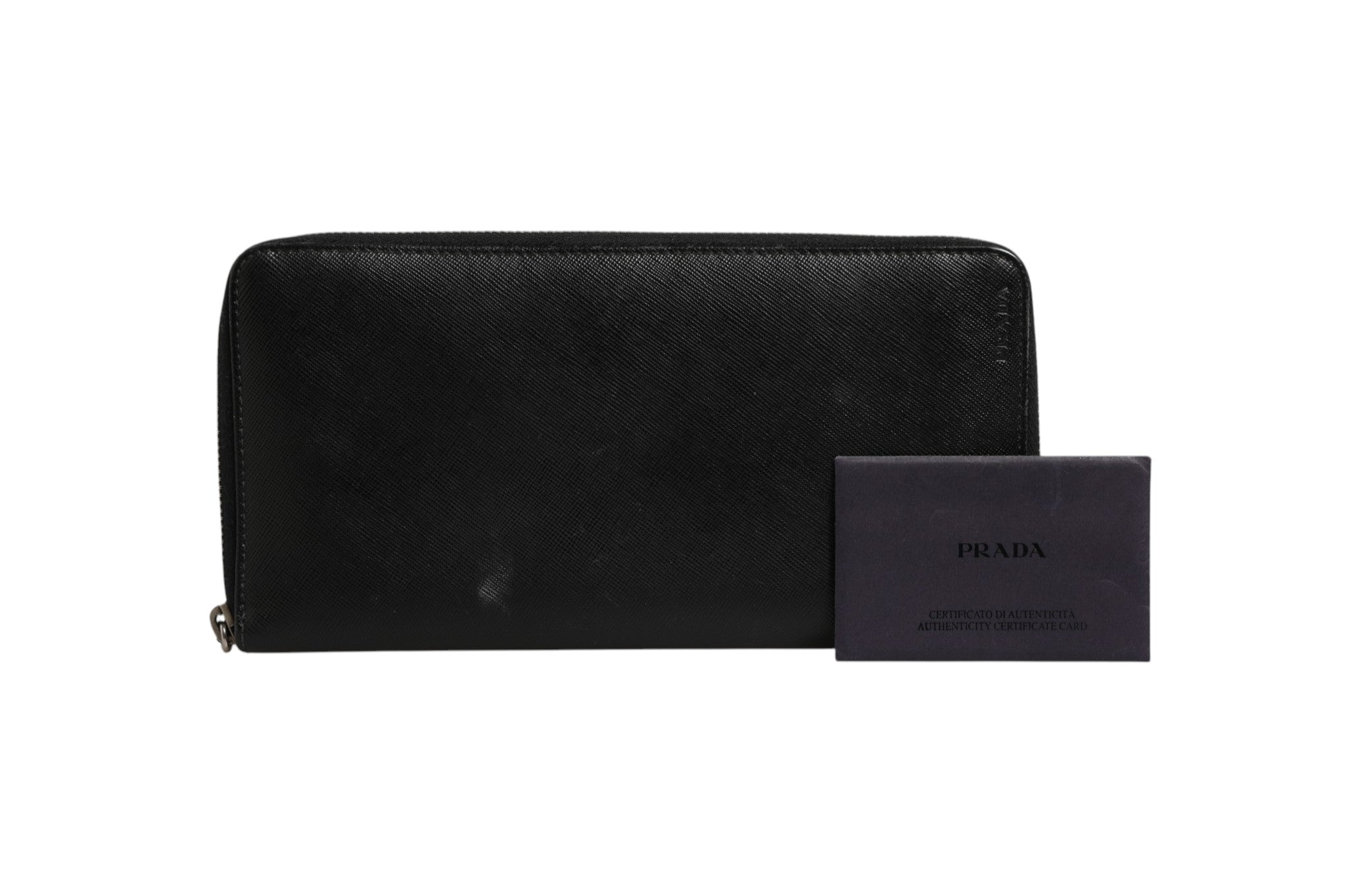 Prada Baltico Saffiano Leather Zip Travel Wallet