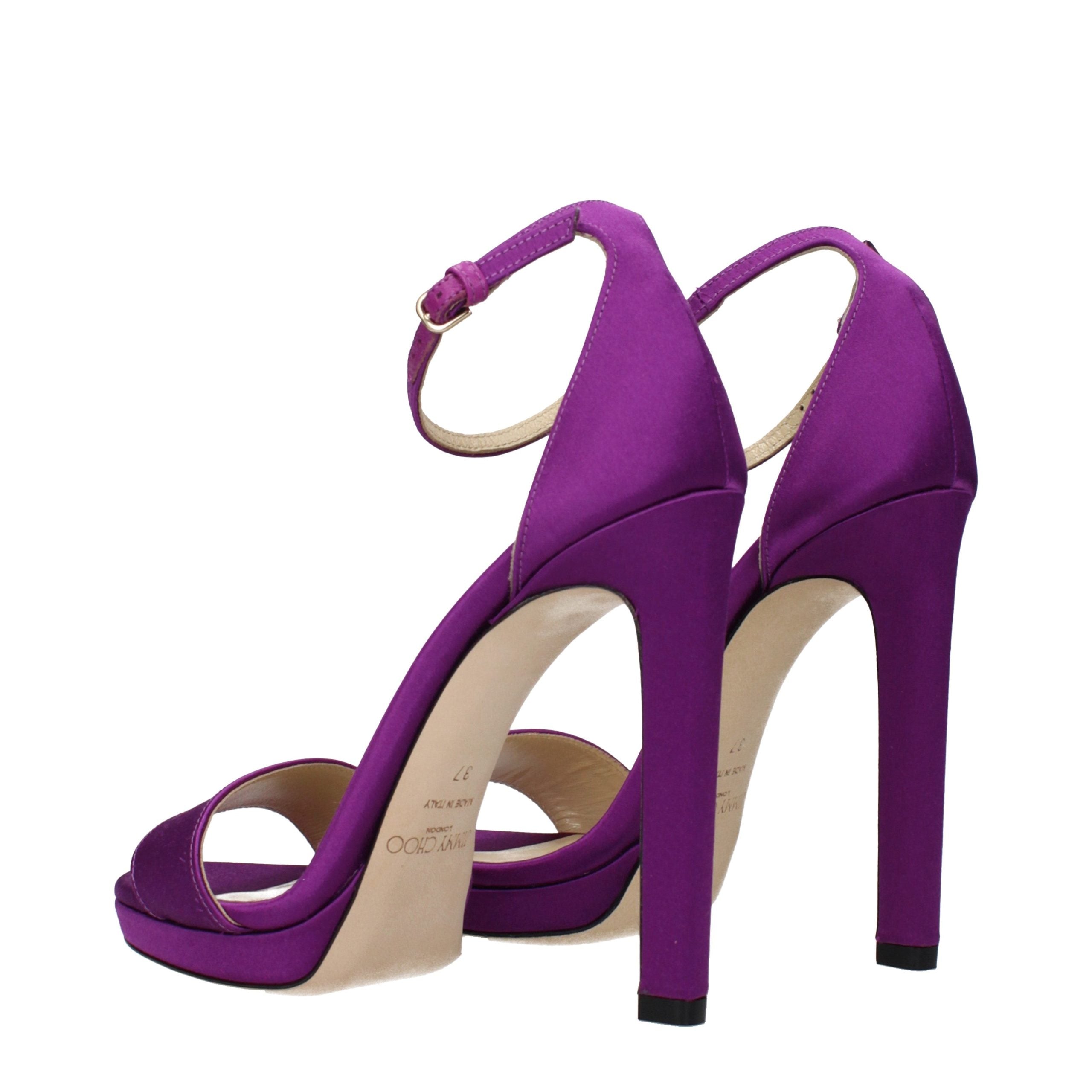Jimmy Choo Purple Satin Platform Sandals