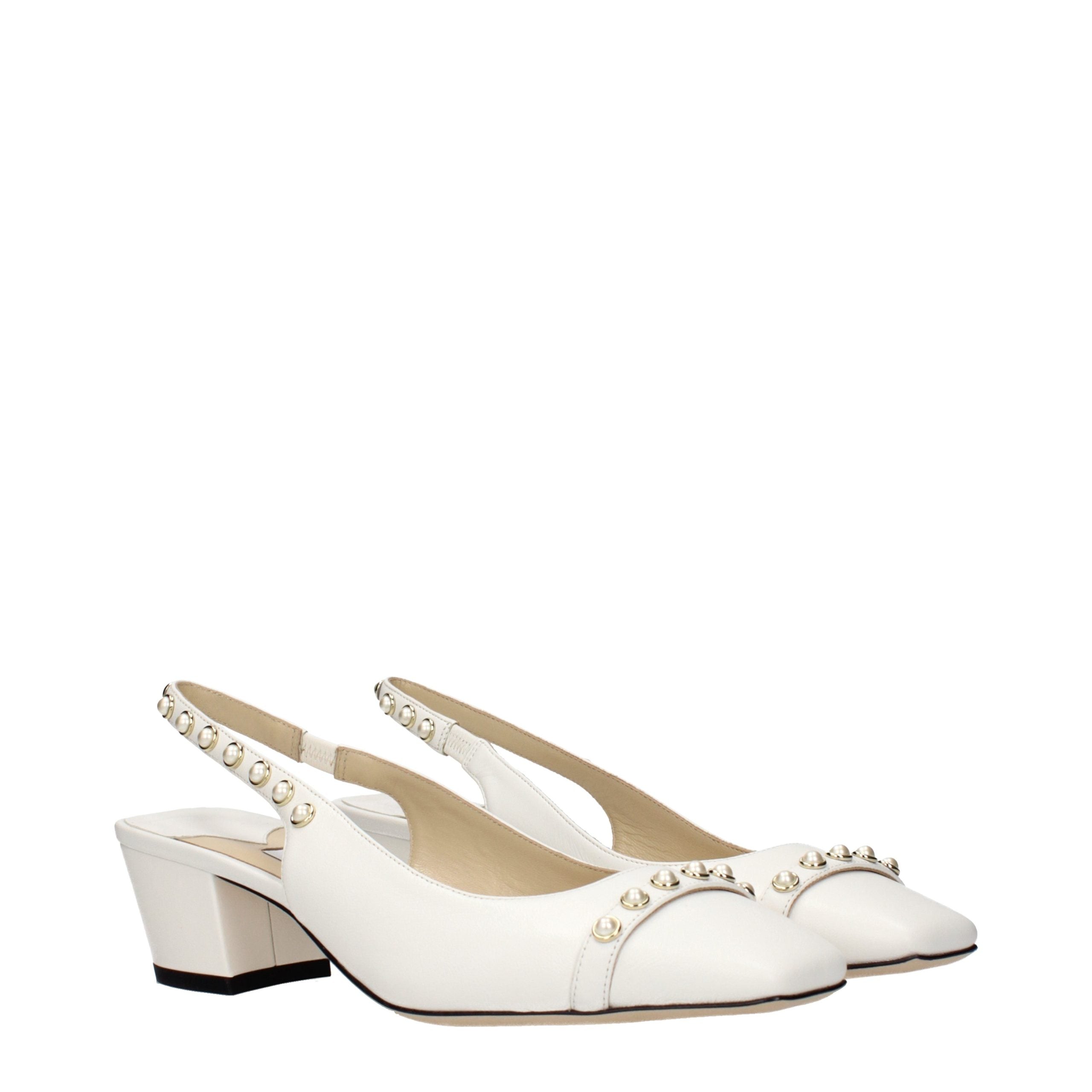 Jimmy Choo White Leather Flat Sandals