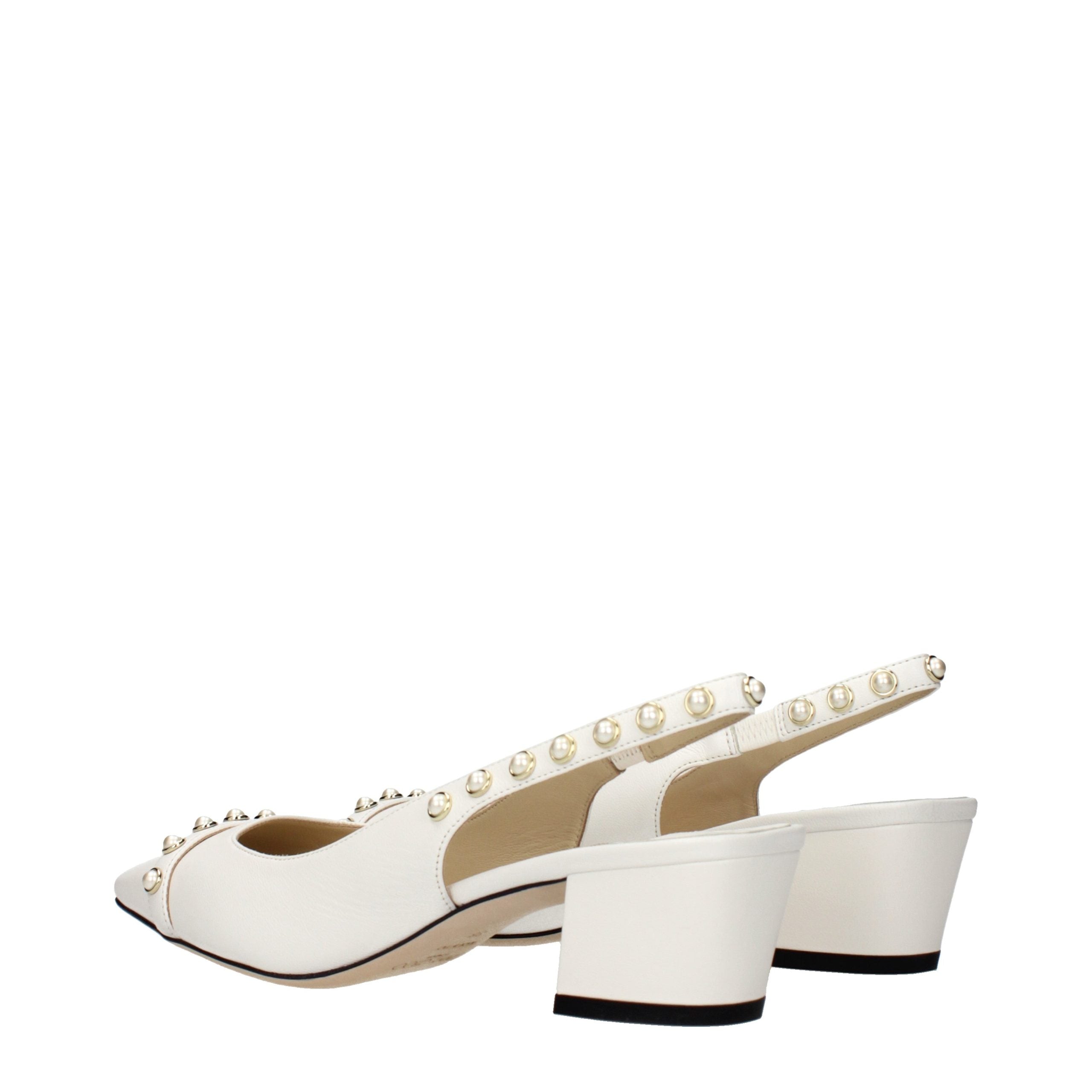 Jimmy Choo White Leather Flat Sandals