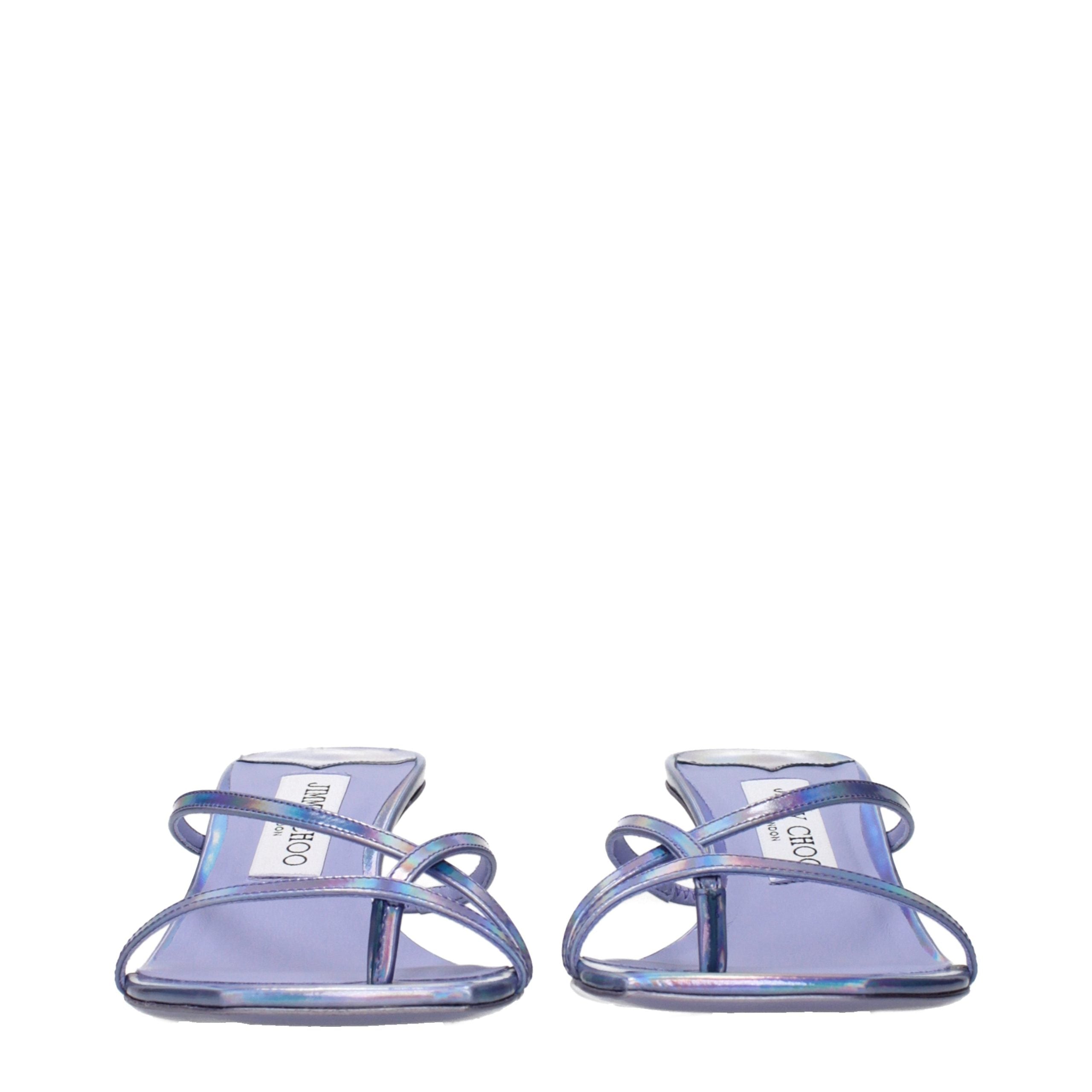 Jimmy Choo Purple Leather Flat Sandals
