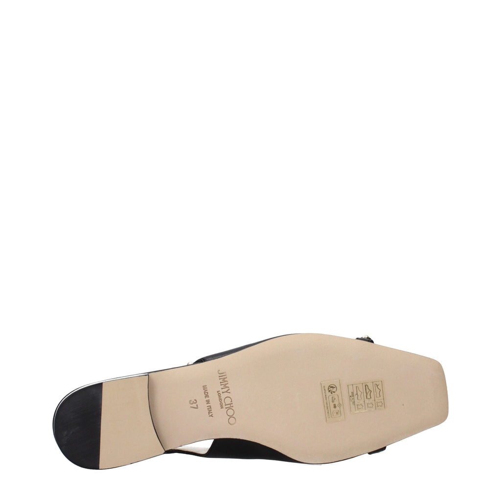 Jimmy Choo Black Leather Flats