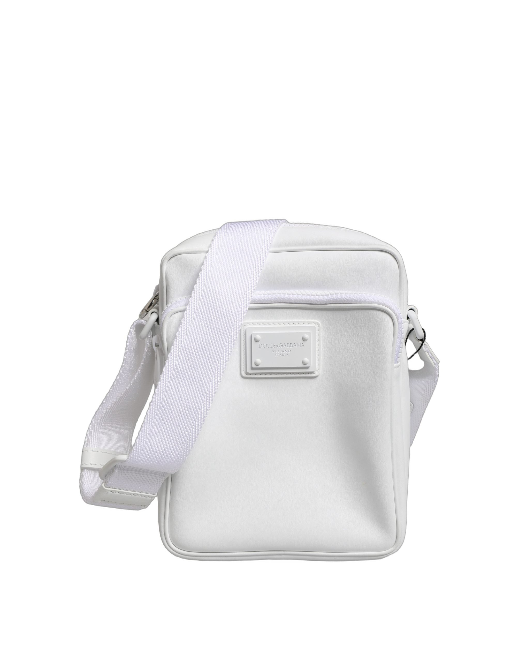 Dolce & Gabbana White Logo Plaque Crossbody Shoulder Borse Men Bag