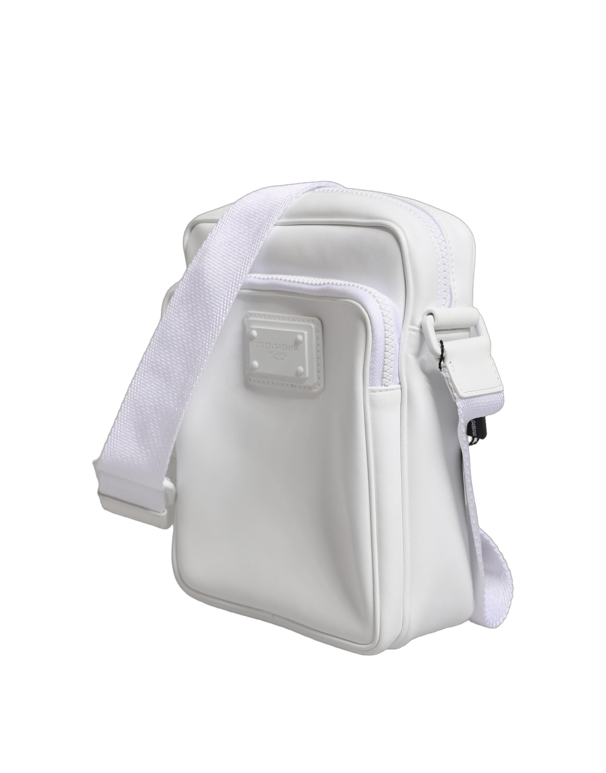 Dolce & Gabbana White Logo Plaque Crossbody Shoulder Borse Men Bag