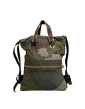 Dolce & Gabbana Military Green Patchwork Rucksack Backpack Borse Men Bag
