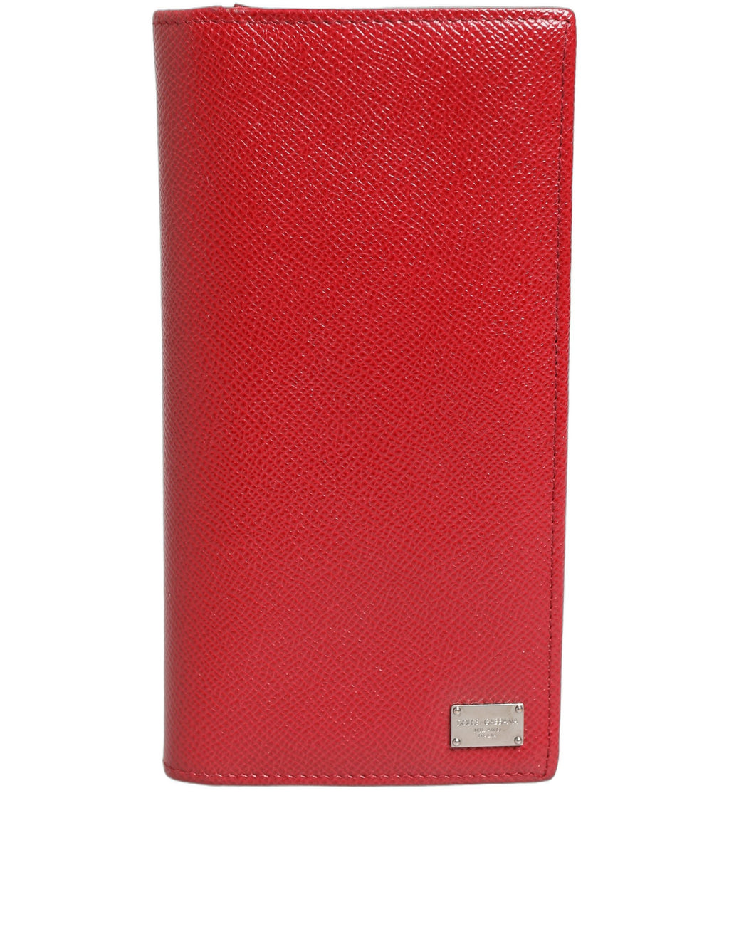 Dolce & Gabbana Red Dauphine Leather ID Men Card Holder Bifold Wallet