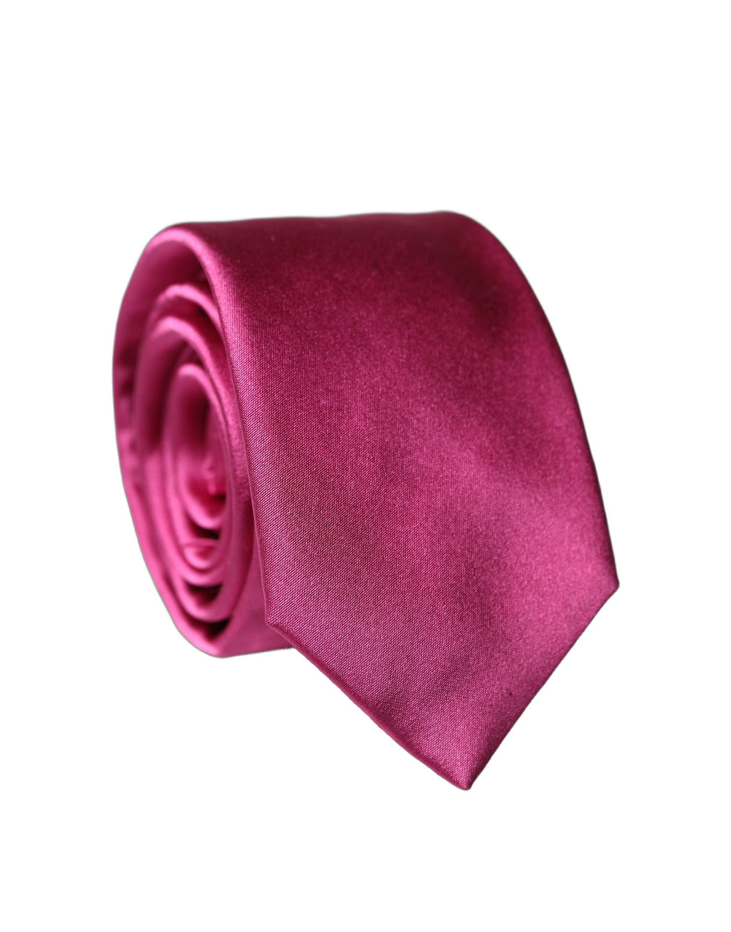 Dolce & Gabbana Fuchsia Pink Silk Satin Wide Adjustable Men Necktie Tie
