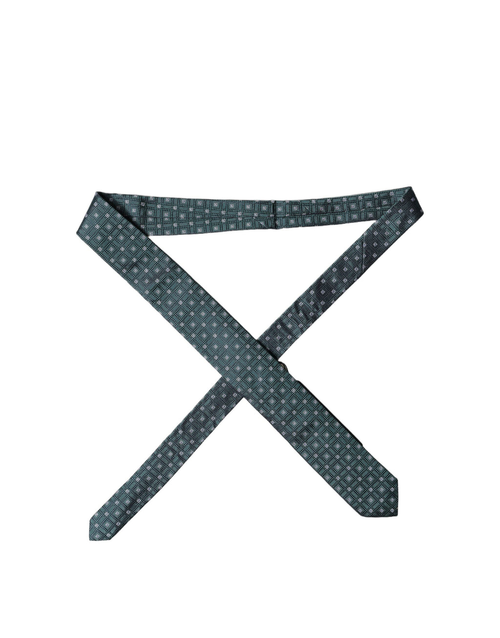 Dolce & Gabbana Dark Green Patterned Silk Adjustable Men Necktie Tie