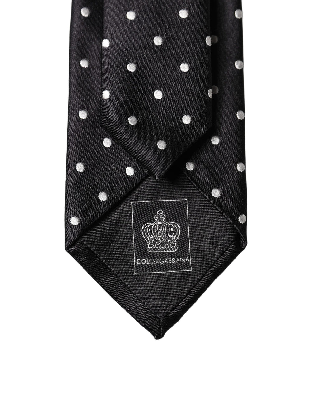 Dolce & Gabbana Black White Polka Dots Silk Adjustable Men Necktie Tie