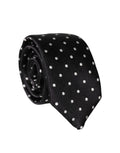 Dolce & Gabbana Black White Polka Dots Silk Adjustable Men Necktie Tie