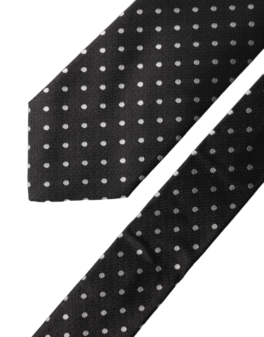 Dolce & Gabbana Black White Polka Dots Silk Adjustable Men Necktie Tie