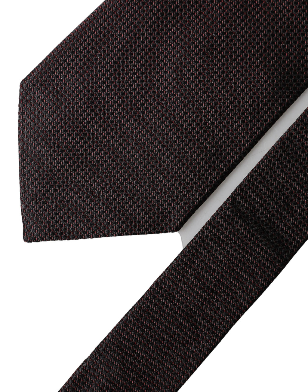 Dolce & Gabbana Black Red Patterned 100% Silk Adjustable Men Necktie Tie