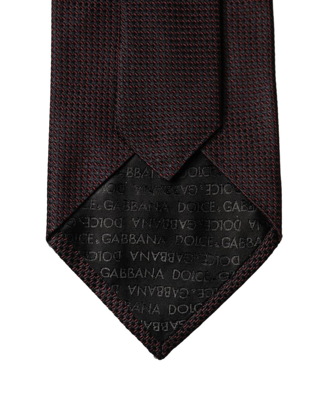 Dolce & Gabbana Black Red Patterned 100% Silk Adjustable Men Necktie Tie