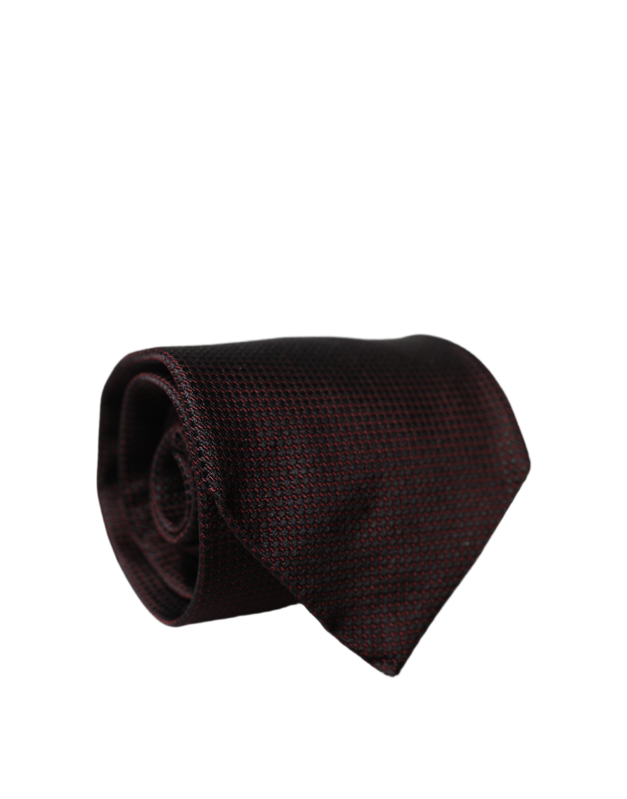 Dolce & Gabbana Black Red Patterned 100% Silk Adjustable Men Necktie Tie