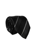 Dolce & Gabbana Dark Gray White Stripes 100% Silk Adjustable Men Necktie Tie