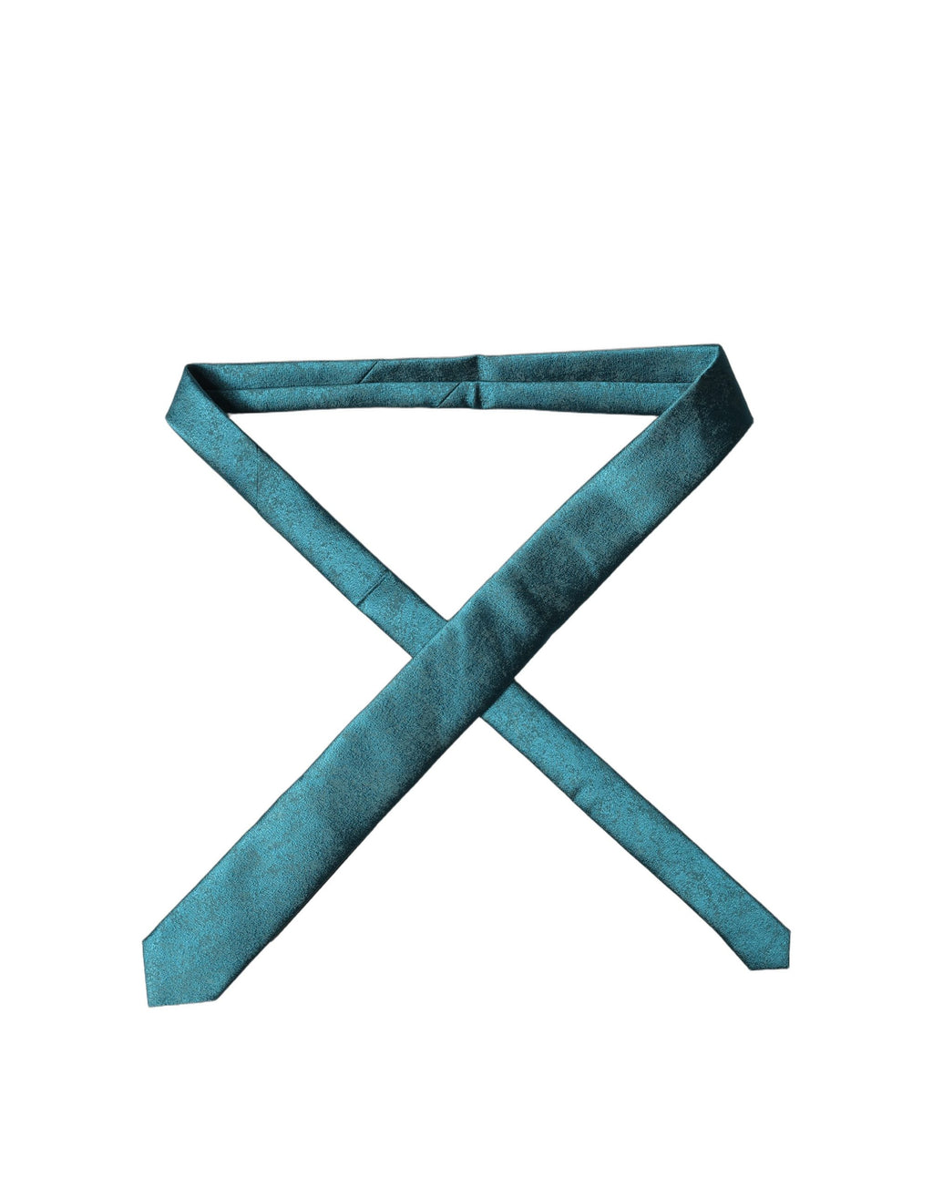 Dolce & Gabbana Deep Teal Solid Silk Adjustable Men Tied Necktie Tie
