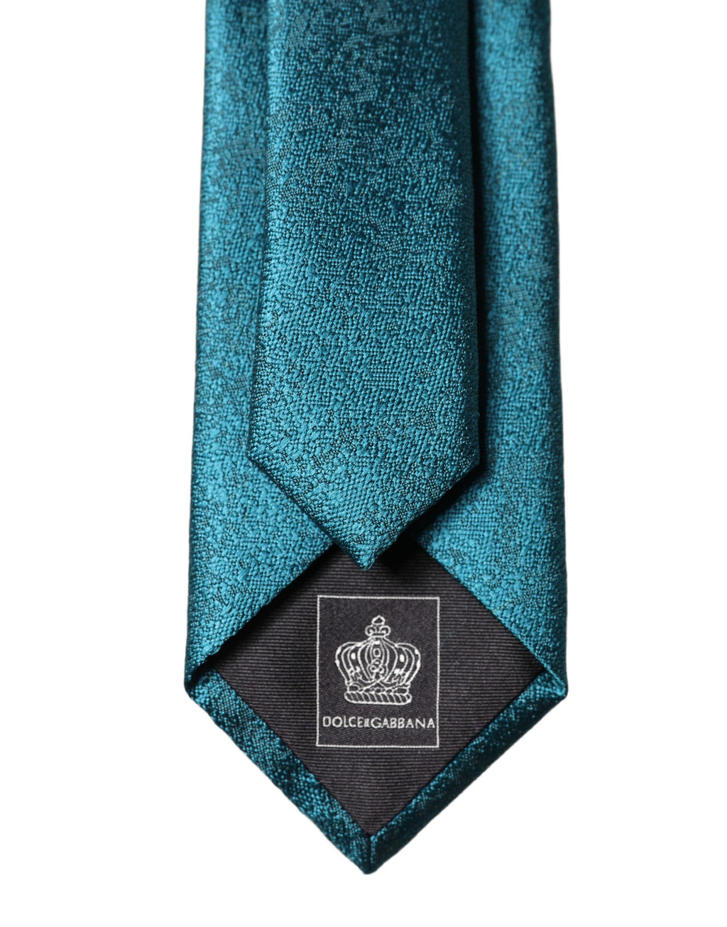 Dolce & Gabbana Deep Teal Solid Silk Adjustable Men Tied Necktie Tie