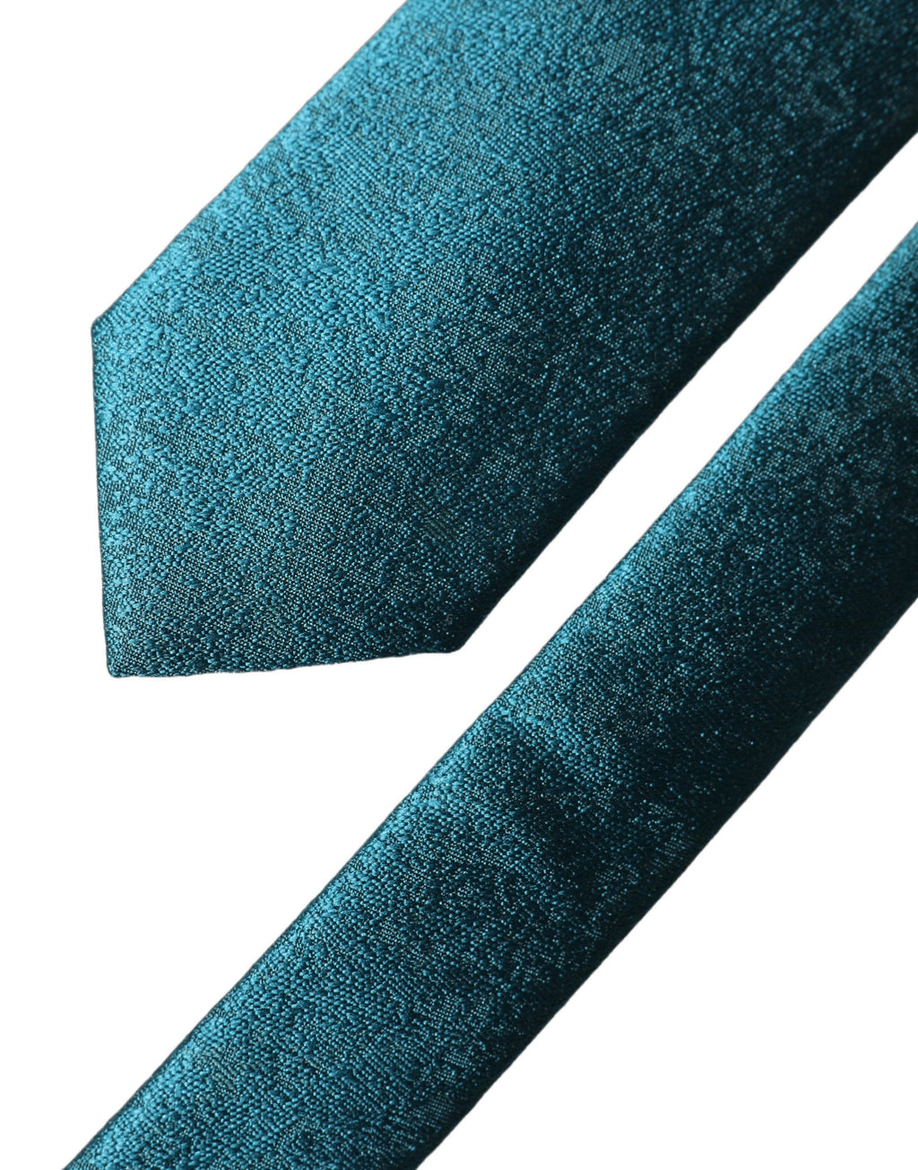 Dolce & Gabbana Deep Teal Solid Silk Adjustable Men Tied Necktie Tie