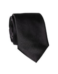 Dolce & Gabbana Black Solid 100% Silk Adjustable Men Tied Necktie Tie
