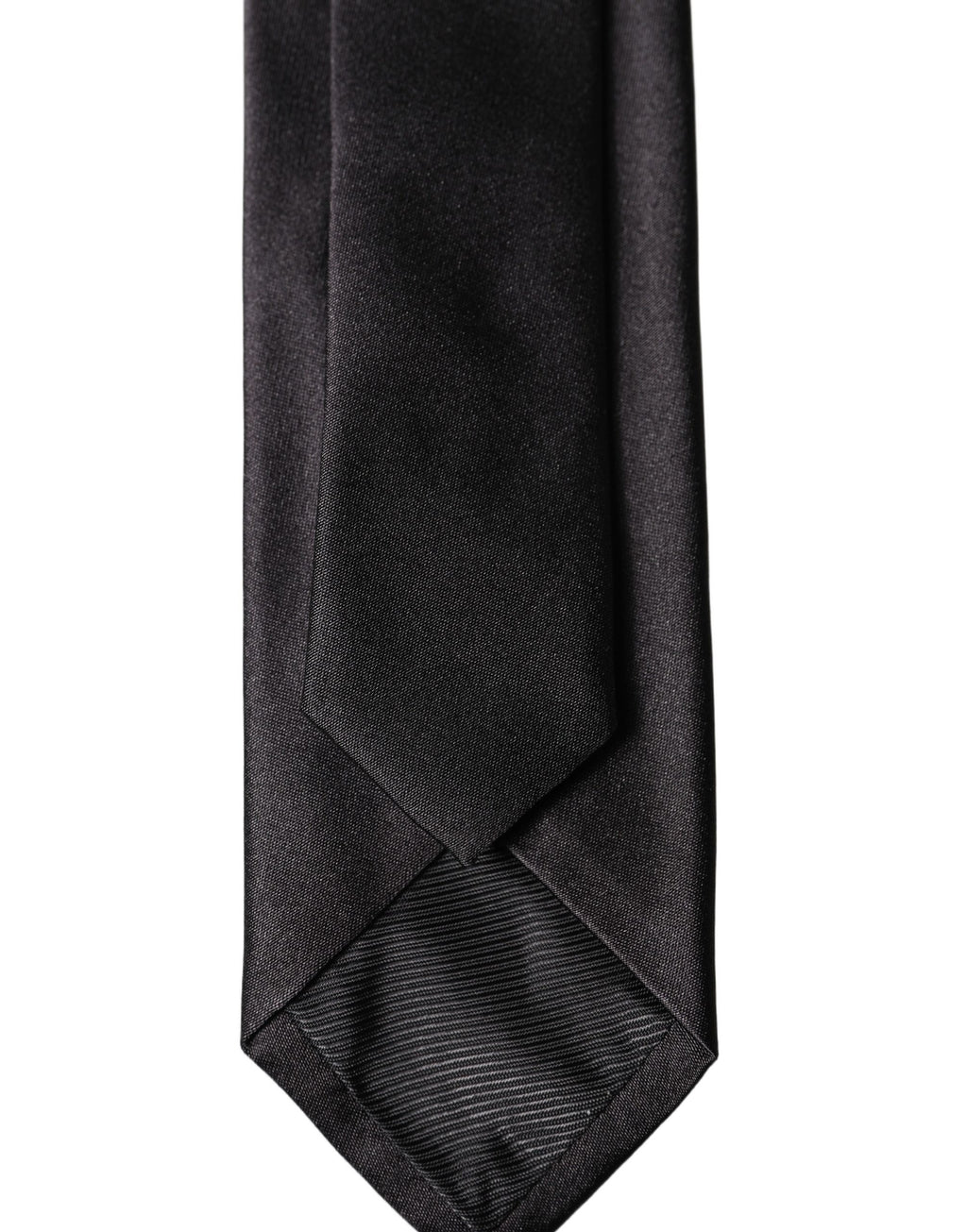 Dolce & Gabbana Black Solid 100% Silk Adjustable Men Tied Necktie Tie