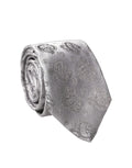 Dolce & Gabbana Silver Gray Paisley Silk Adjustable Men Tied Necktie Tie