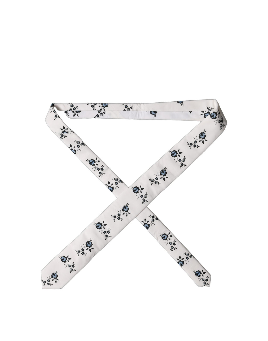 Dolce & Gabbana White Floral Fantasy Cotton Adjustable Men Necktie Tie