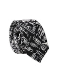 Dolce & Gabbana Black Trumpet Print Silk Adjustable Men Tied Necktie Tie