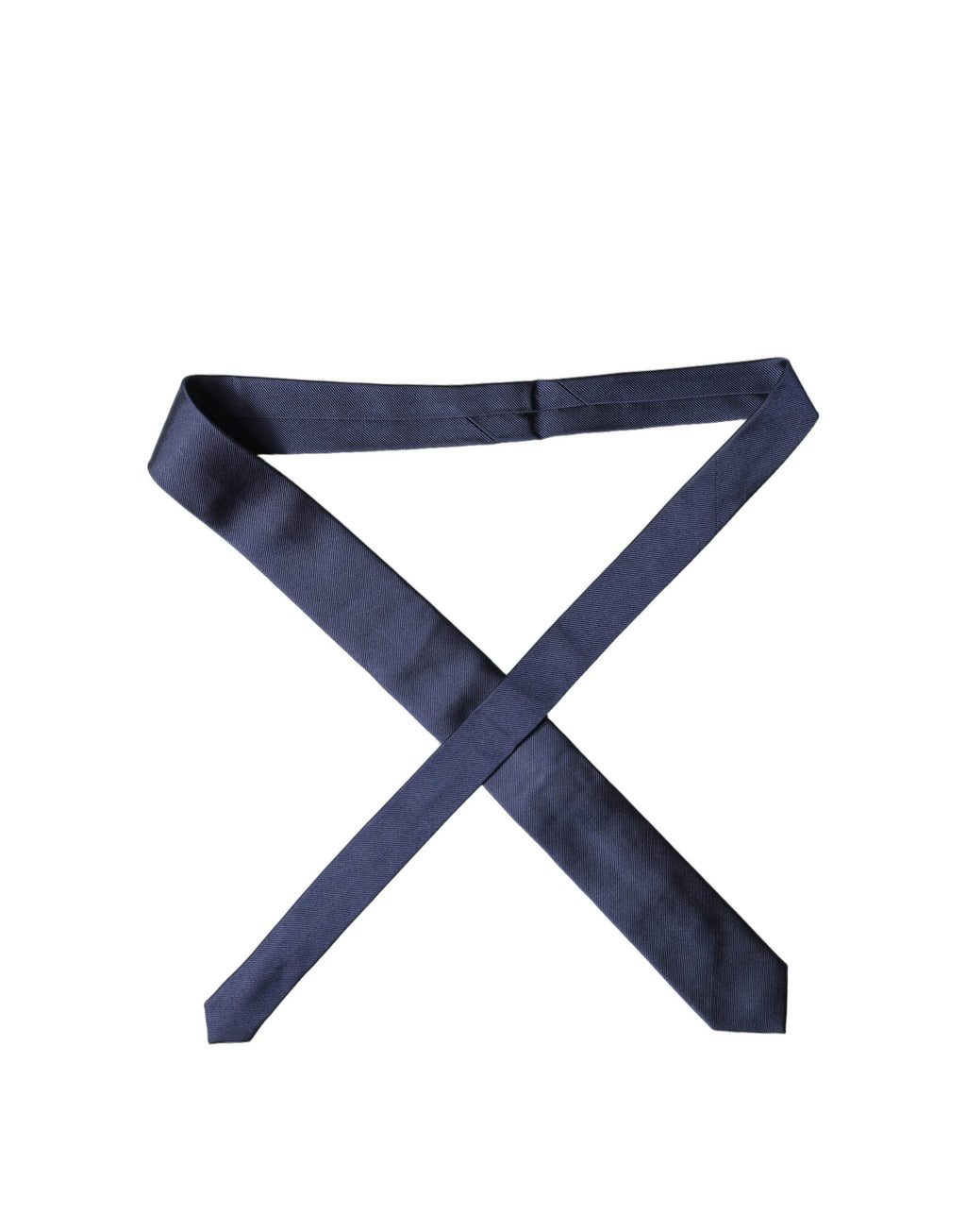 Dolce & Gabbana Navy Blue Solid 100% Silk Adjustable Men Necktie Tie
