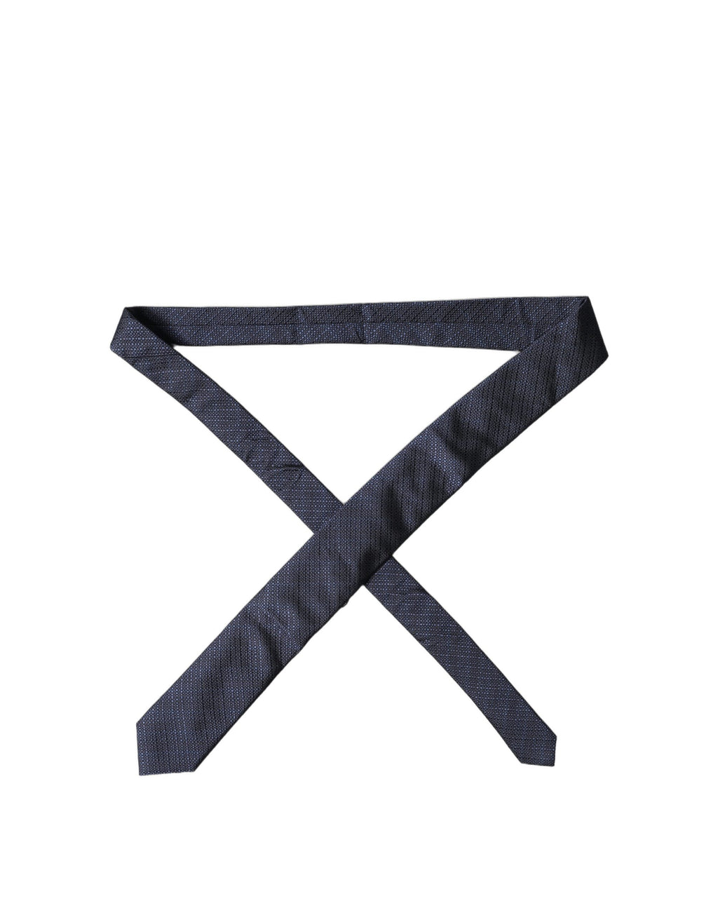 Dolce & Gabbana Navy Blue Textured Silk Adjustable Men Tied Necktie Tie